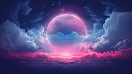 Naklejka na ściany i meble Majestic energy portal opening in nocturnal sky ai generated illustration