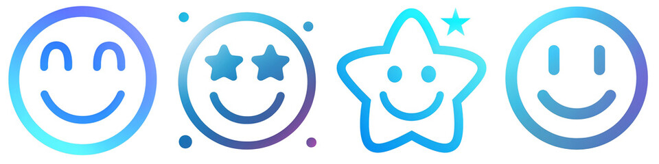 Fototapeta premium Satisfaction clipart collection, symbol, logos, icons isolated on transparent background