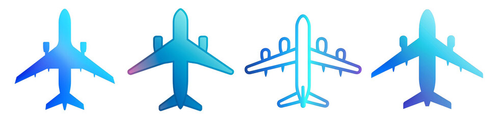 Plane clipart collection, symbol, logos, icons isolated on transparent background