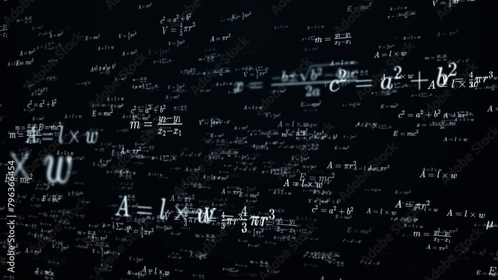 Aufkleber abstract mathematical formulas animation background