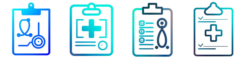 Fototapeta premium Medical Report clipart collection, symbol, logos, icons isolated on transparent background
