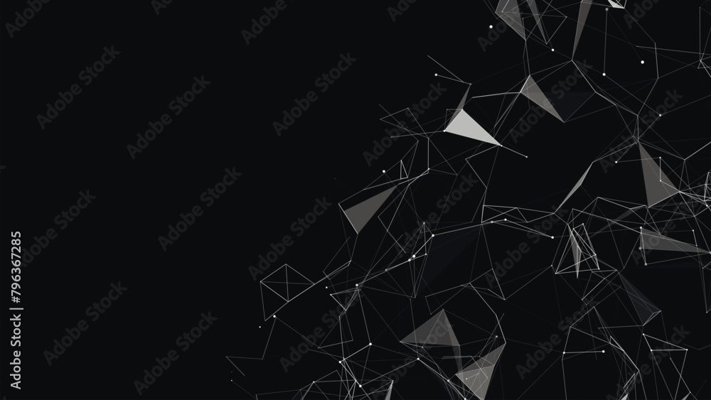 Poster abstract digital connection, made of dots and lines. technology background. network connection struc
