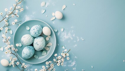 a plate of eggs and flowers