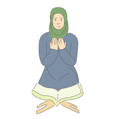 Muslim woman praying before karan