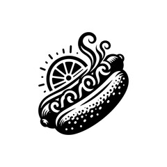 Versatile Hotdog Silhouette Graphic: Easy to Use - Minimallest Hotdog Vector
