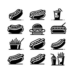 Silhouette of a Delicious Hotdog: Simple and Effective - Minimallest Hotdog Vector
