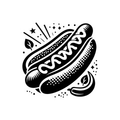 Silhouette of a Crave-Worthy Hotdog: Graphic Design Essential - Minimallest Hotdog Vector
