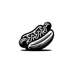 Classic Hotdog Silhouette for Your Creative Needs - Minimallest Hotdog Vector
