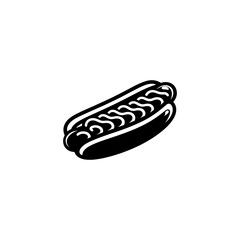 Silhouette of a Tempting Hotdog: Graphic Design Essential - Hotdog Illustration
