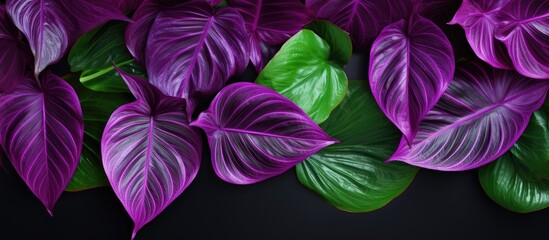 Purple leaves on a dark backdrop