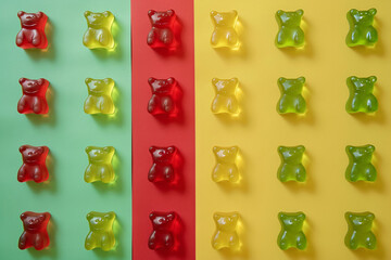 a row of gummy bears