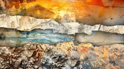 Artistic collage featuring a blend of various natural Earth textures, creating a stunning abstract background