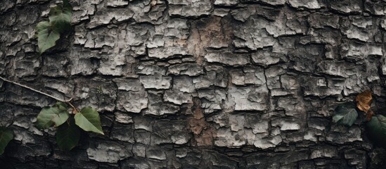 Fototapeta premium Tree trunk with vine, closeup view