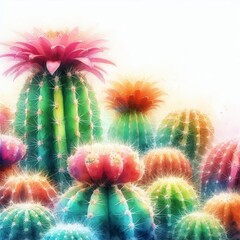 Ilustración cactus en estilo acuarela