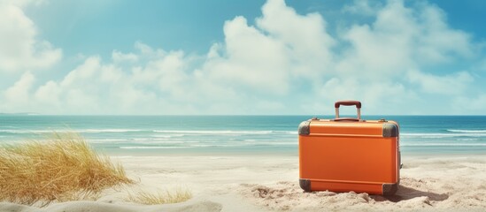 Suitcase beach ocean view