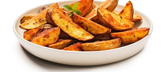 Fresh parsley garnishing a bowl of potatoes