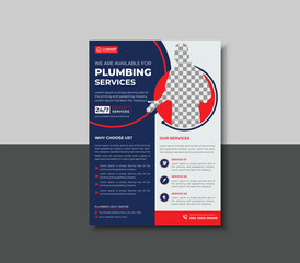 Professional plumbing service flyer design template a4 size