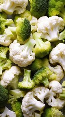 roasted broccoli cauliflower vegetable diet food, ai