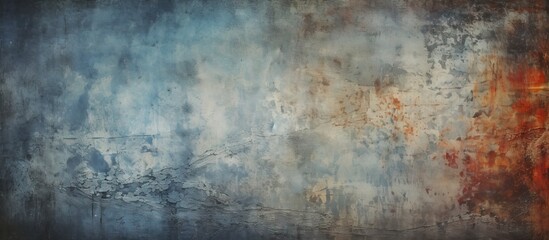 Obraz premium Blue and red painted artwork with a white frame