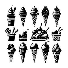 Silhouette of a Tempting Ice Cream Cone - Graphic Design Essential, Ice Cream Cone Illustration
