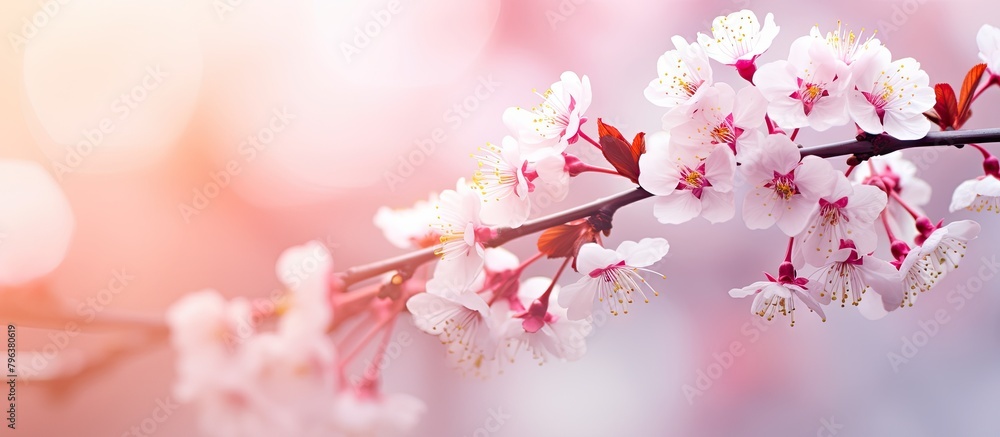 Poster close-up cherry tree branch