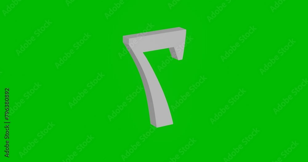 Poster animation of rotation of a white number seven symbol with shadow. simple and complex rotation. seaml