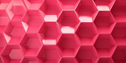 Rose hexagons pattern on rose background. Genetic research, molecular structure. Chemical engineering