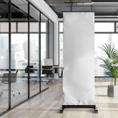 Rollup standee empty poster mockup generated.AI