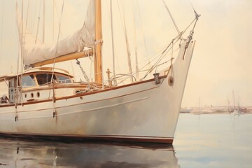 Modern yacht sailboat painting vehicle.