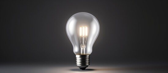 A glowing illuminated light bulb