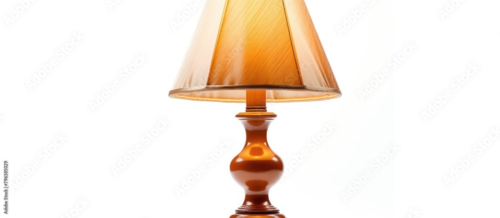 Poster lamp on table with shade