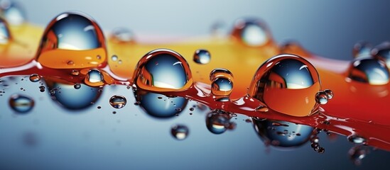 Water droplets clustered on a surface - 796385094