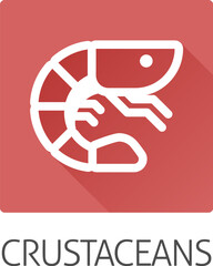 A prawn shrimp crustacean food stylised icon. Possibly an icon for the allergen or allergy or a seafood concept.