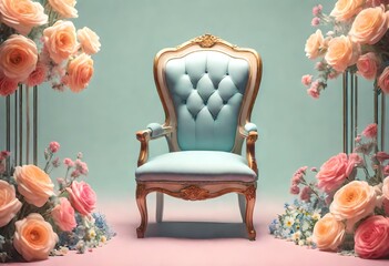 luxurious armchair for elite class, sitting arrangement  - obrazy, fototapety, plakaty