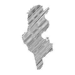 tunisia thread map line vector illustration