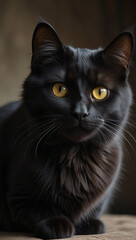 black cat portrait