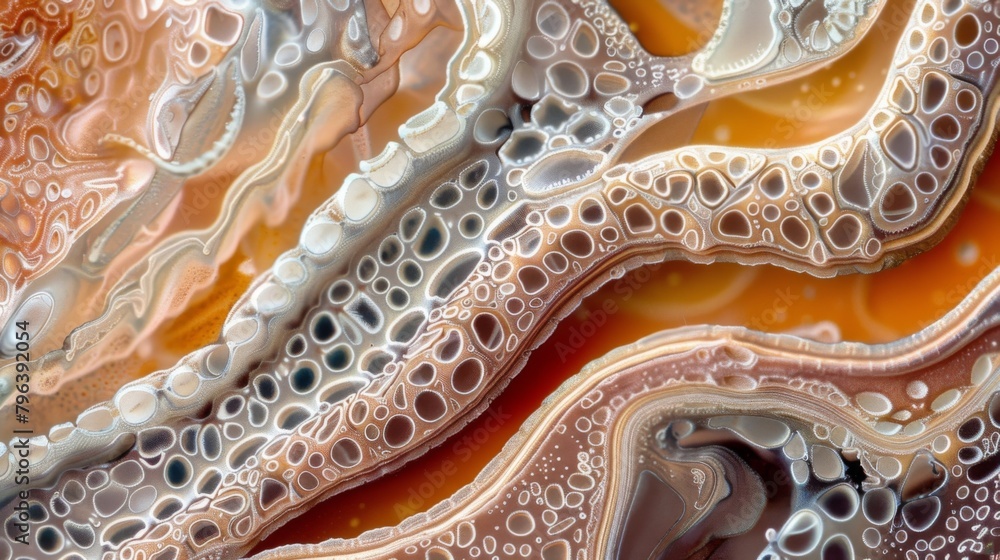 Poster high magnification image of a nematodes icle the tough outer layer that protects and supports its bo