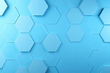 Sky Blue hexagons pattern on sky blue background. Genetic research, molecular structure. Chemical engineering