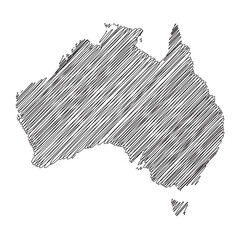 australia thread map line vector illustration