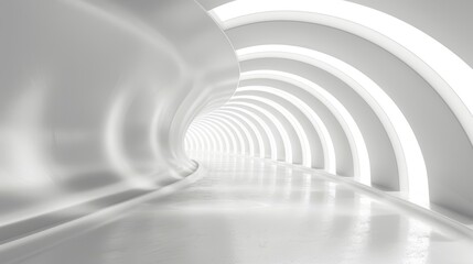 High-resolution background image of a white tunnel bathed in bright light, emphasizing depth and clarity