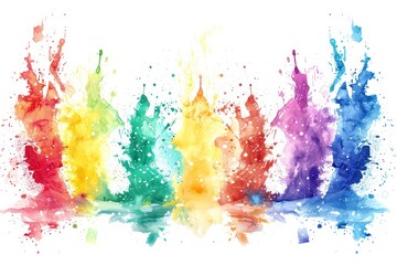 Obraz premium Illustration of colorful fireworks exploding in a starry night sky, with radiant colors that symbolize moments of elation