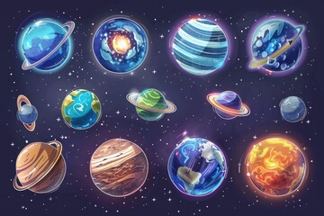 A stunning image of multiple planets in a star-filled sky. Perfect for educational materials or science-related projects
