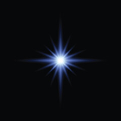 Realistic Burst of Light Isolated on Dark Background