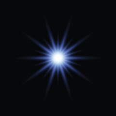 Realistic Burst of Light Isolated on Dark Background