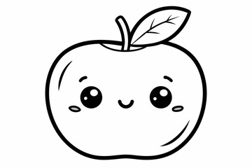 hand-draw-kawaii-apple--coloring-book-illustration.