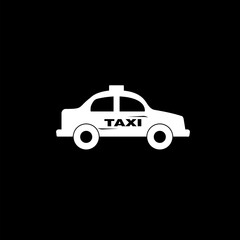  Taxi icon simple sign isolated on black background
