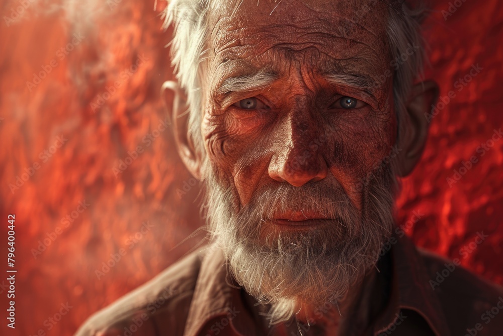 Aufkleber close up image of a person with a beard. perfect for lifestyle and grooming concepts