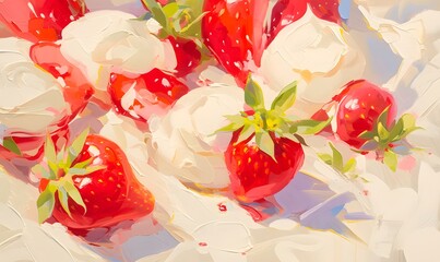  strawberrys and cream, Generative AI