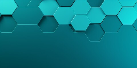 Teal hexagons pattern on teal background. Genetic research, molecular structure. Chemical engineering