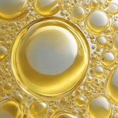 Bubbles oil inside a large oil bubble and small oil bubbles graphic illustration